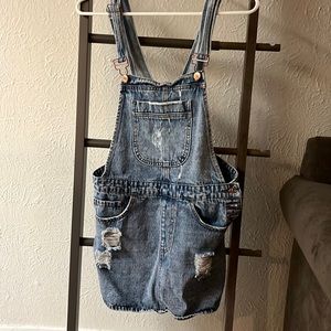 Denim skirt overalls